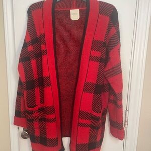 Harper Heritage Red and Black Checkered Cardigan